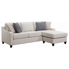 Tampa Furniture Outlet - Coaster - Mcloughlin Upholstered Sloped Arm Sectional Sofa Platinum - 501840