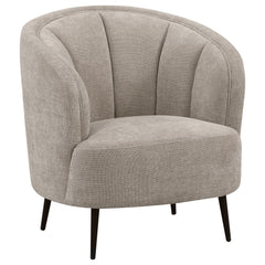 Tampa Furniture Outlet - Coaster - Ellorie Upholstered Channel Back Curved Chair Beige - 504839