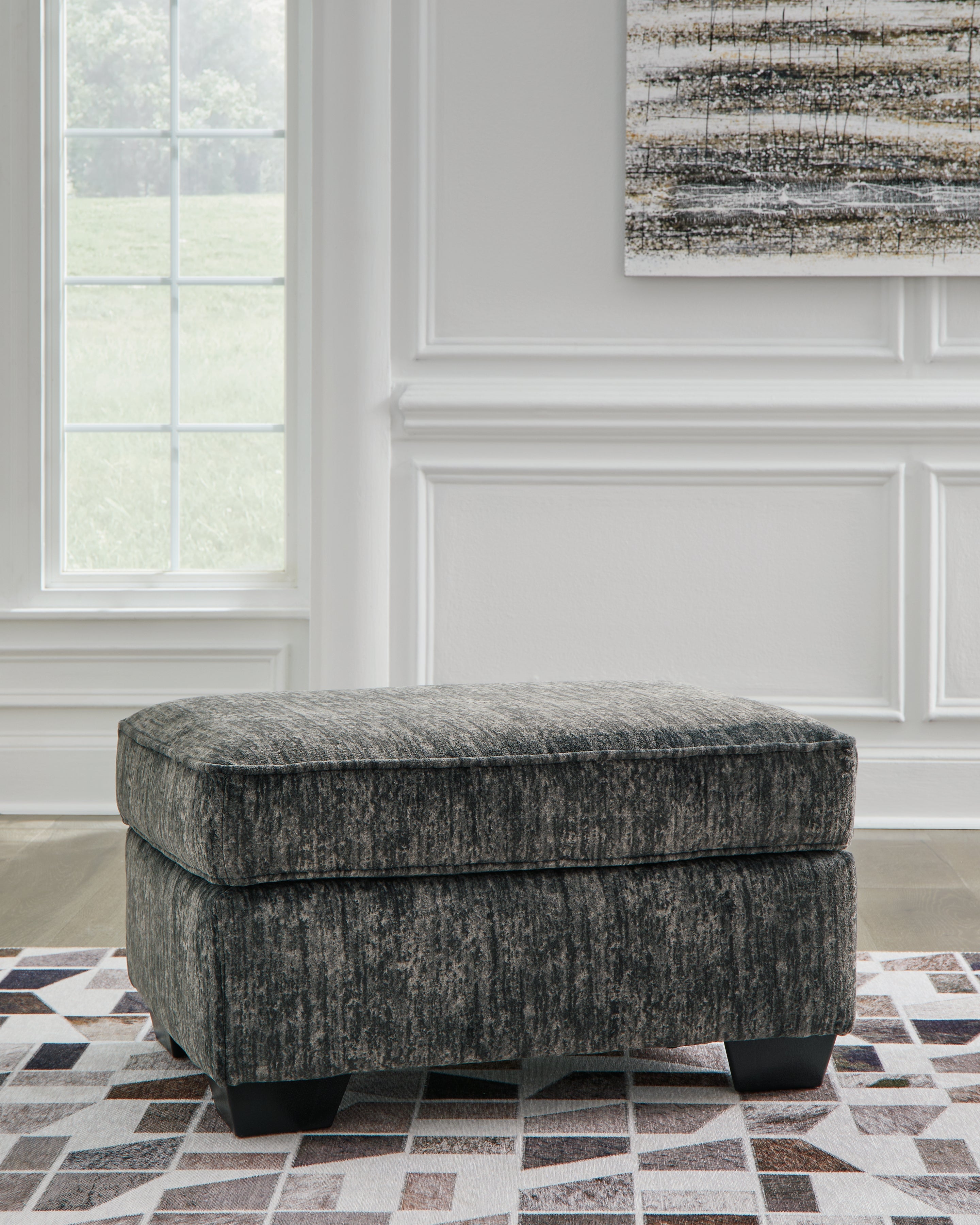 Tampa Furniture Outlet Lutz - Ashley Furniture - Lonoke Living Room - Ottoman / Gunmetal - 5050414