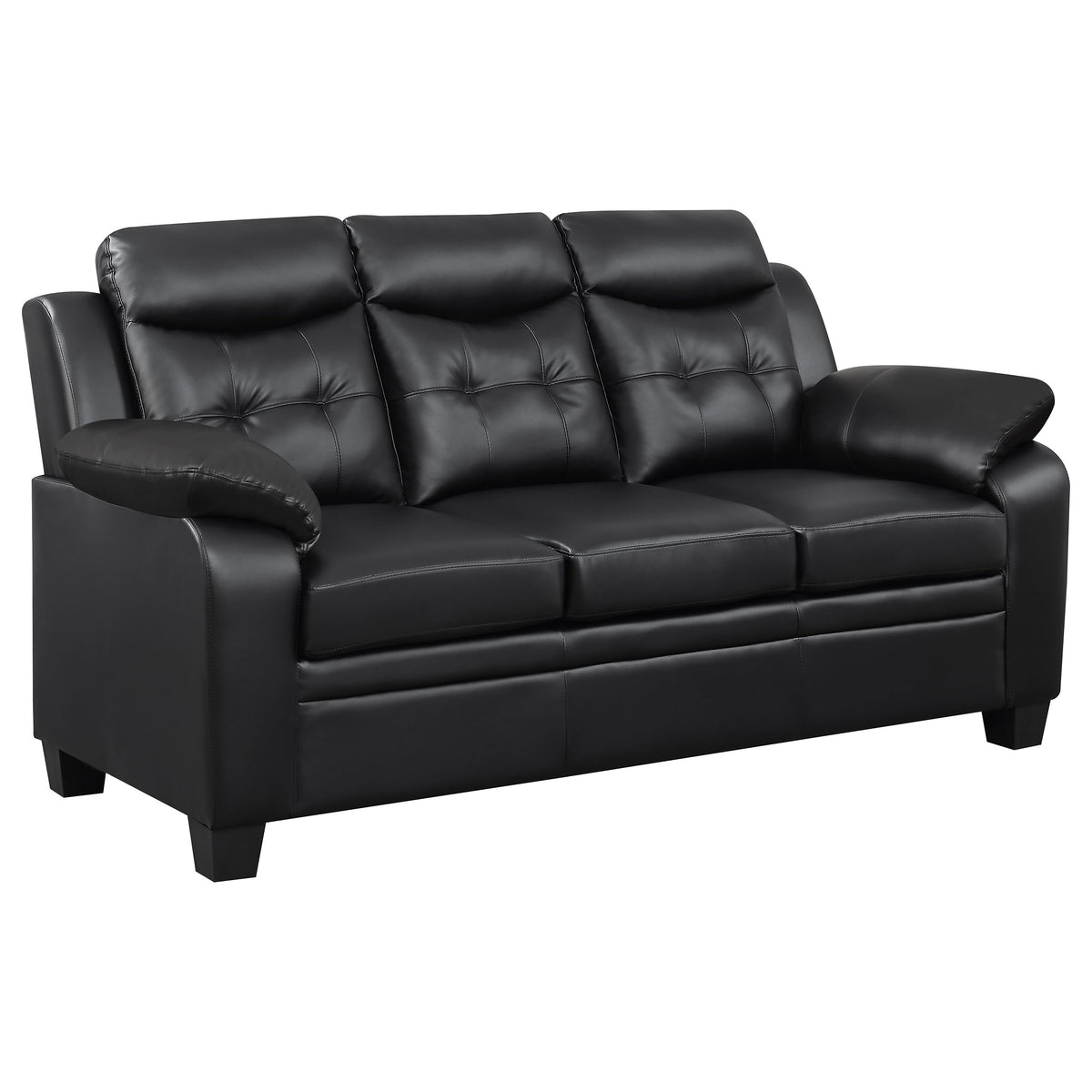 Tampa Furniture Outlet - Coaster - Finley Upholstered Padded Arm Tufted Sofa Black - 506551