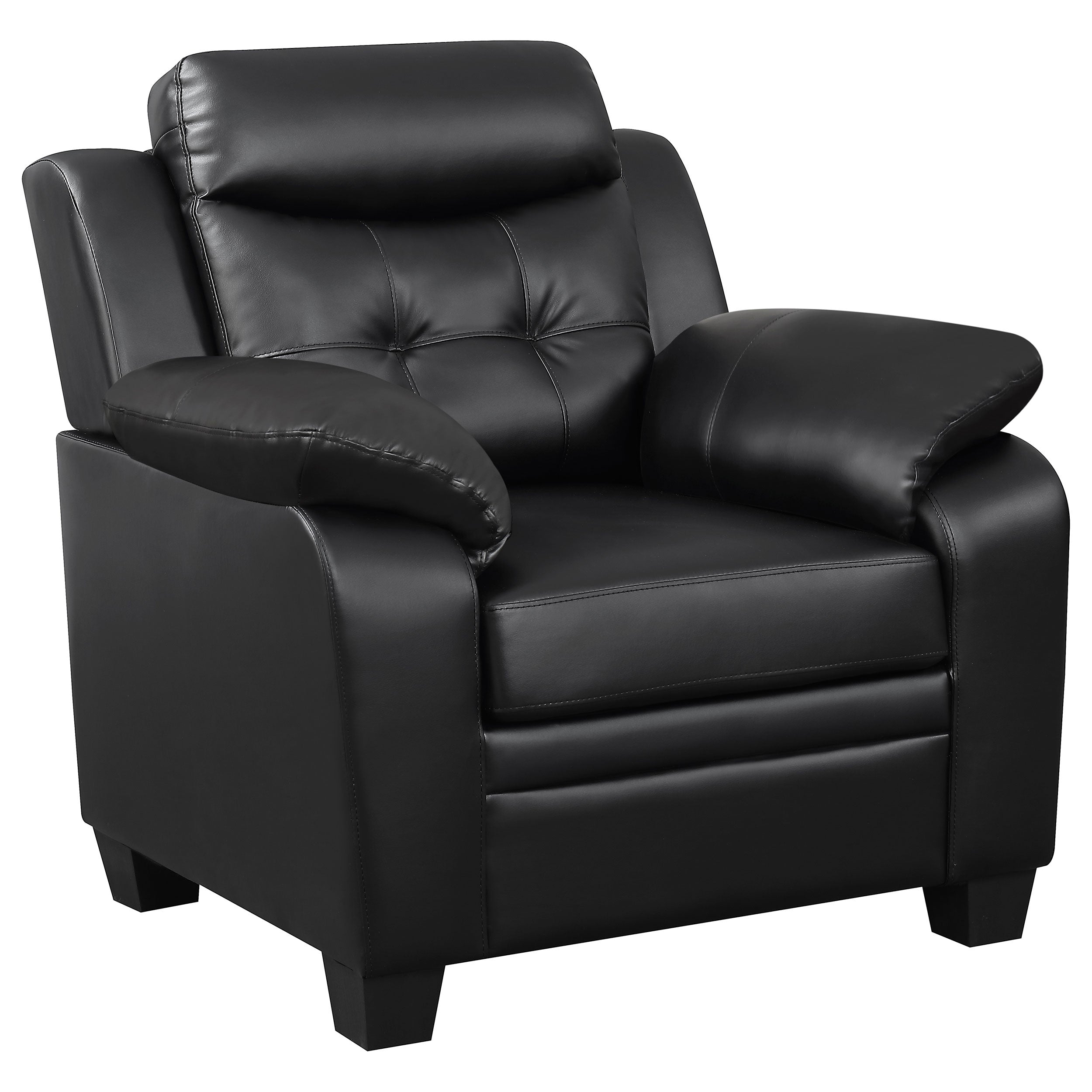 Tampa Furniture Outlet - Coaster - Finley Upholstered Padded Arm Tufted Accent Chair Black - 506553