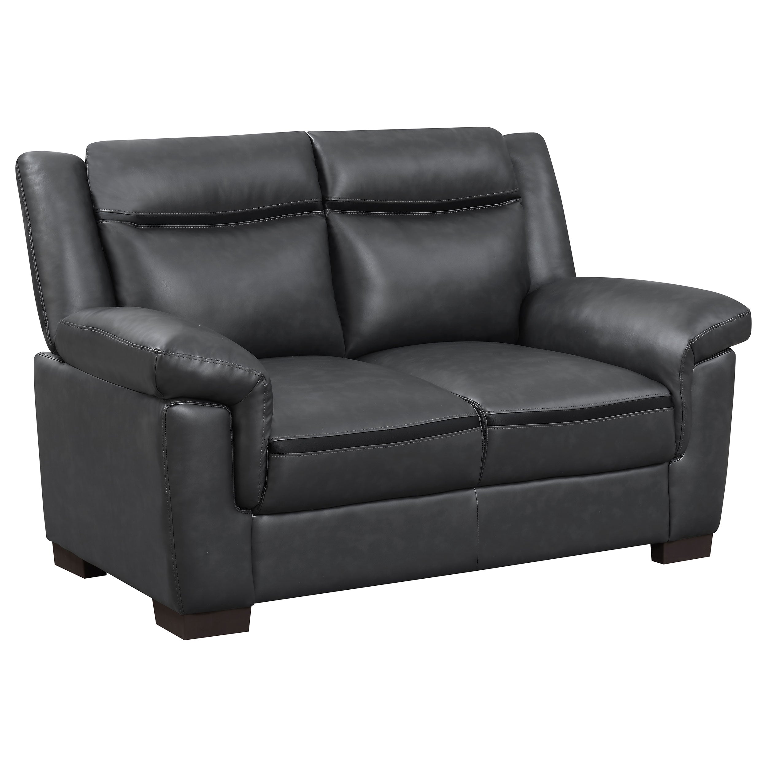 Tampa Furniture Outlet - Coaster - Arabella Upholstered Padded Arm Loveseat Grey - 506592