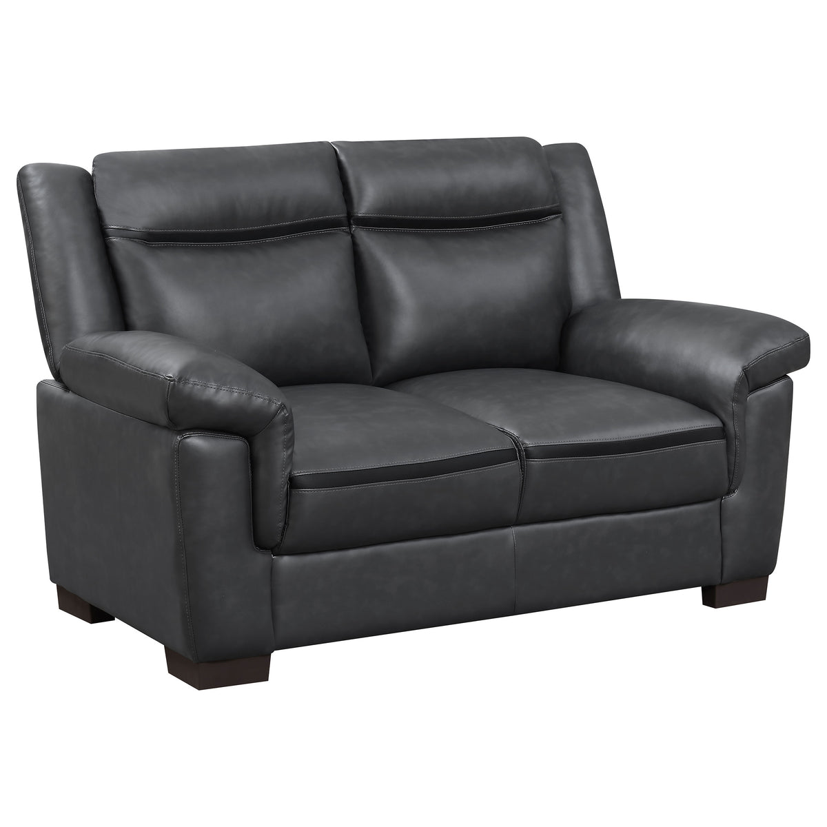 Tampa Furniture Outlet - Coaster - Arabella Upholstered Padded Arm Loveseat Grey - 506592