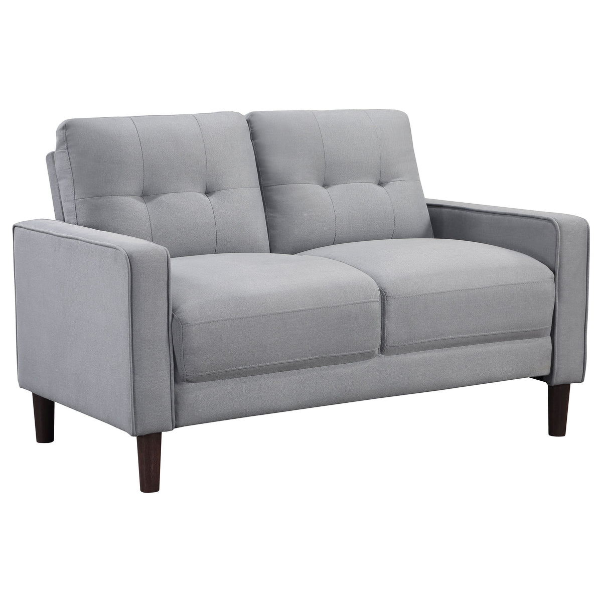 Tampa Furniture Outlet - Coaster - Bowen Upholstered Track Arm Tufted Loveseat Grey - 506782