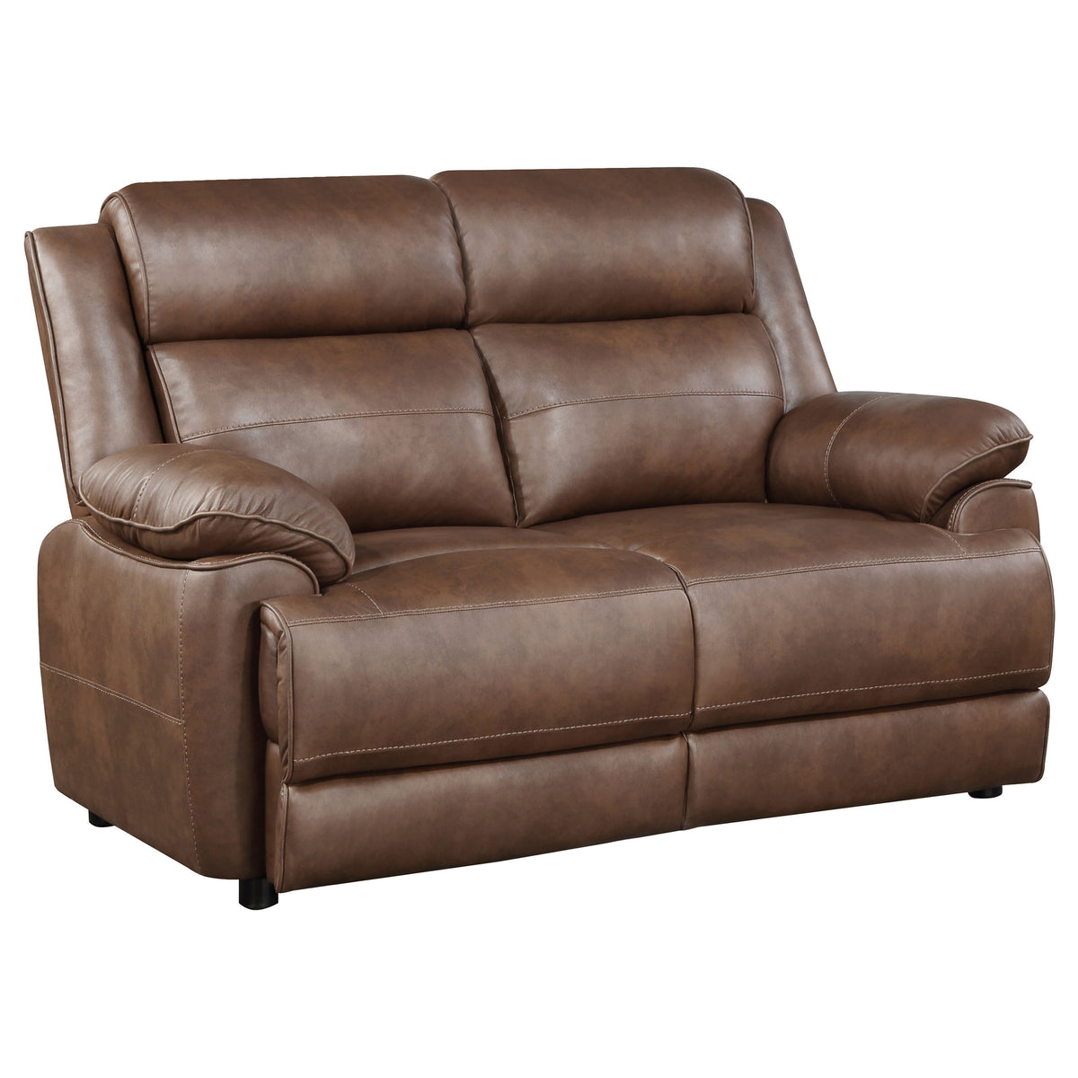 Tampa Furniture Outlet - Coaster - Ellington Upholstered Padded Arm Loveseat Dark Brown - 508282