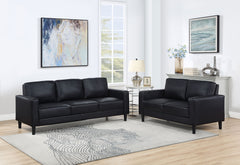 Tampa Furniture Outlet - Coaster - Ruth 2-piece Upholstered Track Arm Sofa Set Black - 508361-S2