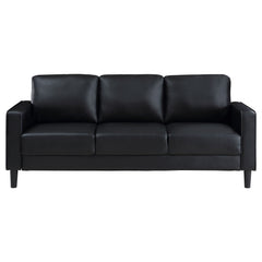 Ruth 3-piece Upholstered Track Arm Sofa Set Black