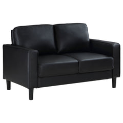 Tampa Furniture Outlet - Coaster - Ruth Upholstered Track Arm Loveseat Black - 508362