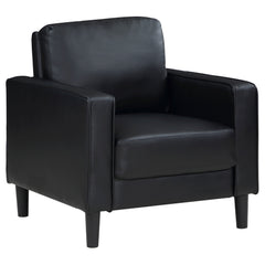 Tampa Furniture Outlet - Coaster - Ruth Upholstered Track Arm Accent Chair Black - 508363