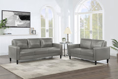 Tampa Furniture Outlet - Coaster - Ruth 2-piece Upholstered Track Arm Sofa Set Grey - 508365-S2