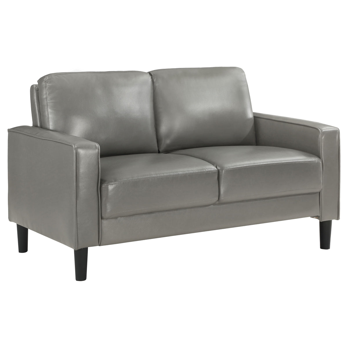 Tampa Furniture Outlet - Coaster - Ruth Upholstered Track Arm Loveseat Grey - 508366