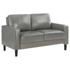Tampa Furniture Outlet - Coaster - Ruth Upholstered Track Arm Loveseat Grey - 508366