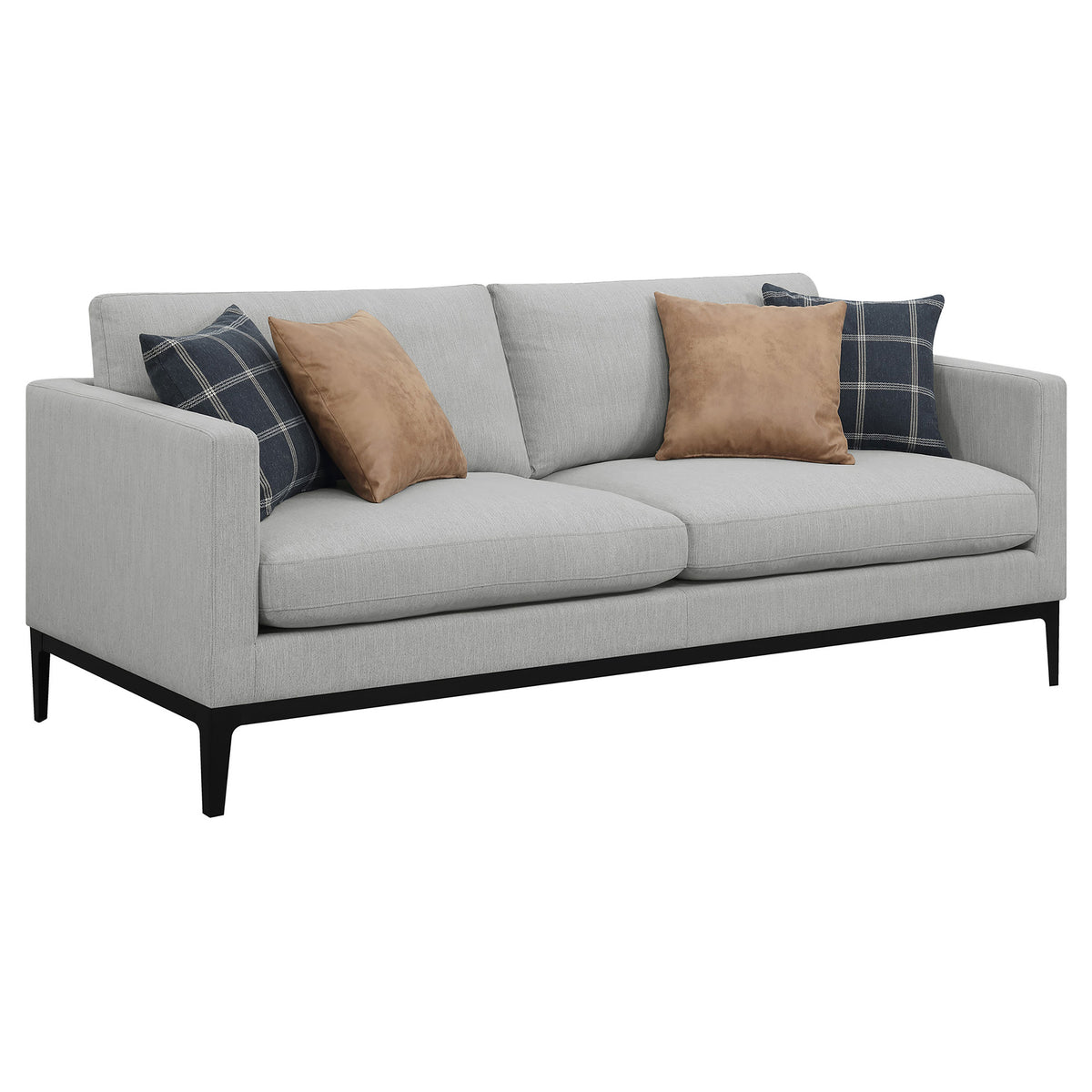 Tampa Furniture Outlet - Coaster - Apperson Upholstered Track Arm Sofa Light Grey - 508681