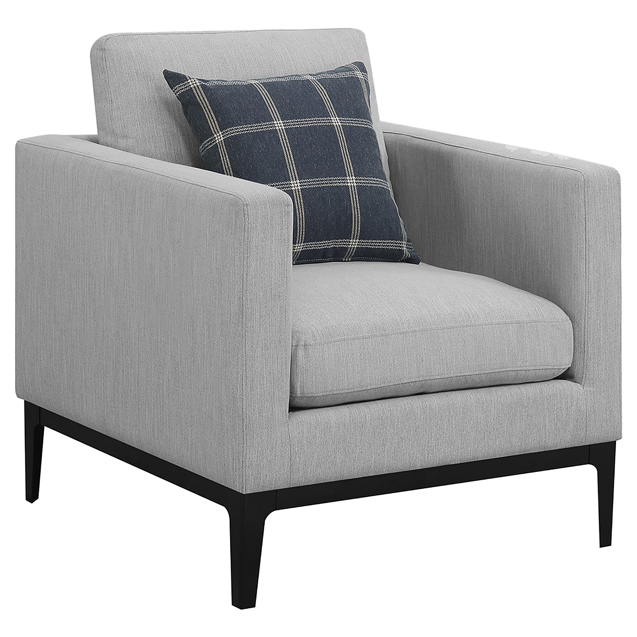 Tampa Furniture Outlet - Coaster - Apperson Upholstered Track Arm Accent Chair Light Grey - 508683