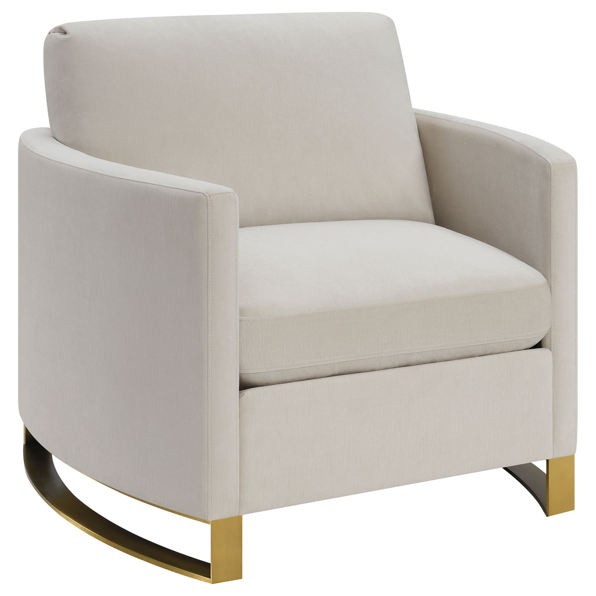 Tampa Furniture Outlet - Coaster - Corliss Upholstered Curved Track Arm Chair Beige - 508823