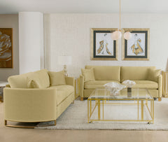 Tampa Furniture Outlet - Coaster - Corliss 2-piece Velvet Upholstered Sofa Set Camel - 508824-S2