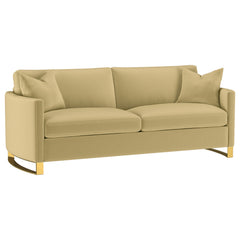 Tampa Furniture Outlet - Coaster - Corliss Upholstered Curved Track Arm Sofa Camel - 508824