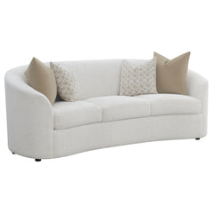 Tampa Furniture Outlet - Coaster - Rainn Boucle Upholstered Sloped Arm Sofa Latte - 509171