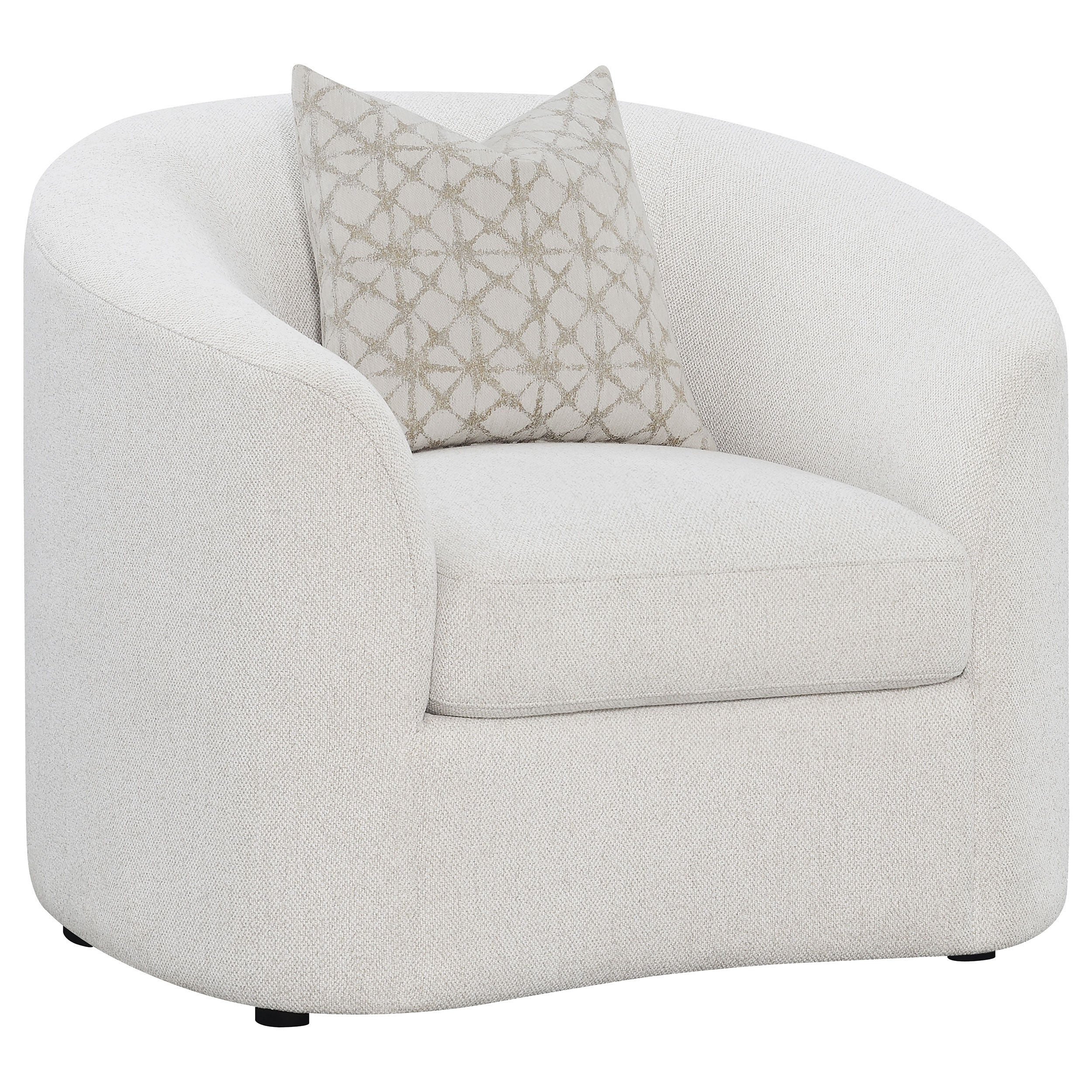 Tampa Furniture Outlet - Coaster - Rainn Boucle Upholstered Sloped Arm Accent Chair Latte - 509173