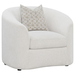 Tampa Furniture Outlet - Coaster - Rainn Boucle Upholstered Sloped Arm Accent Chair Latte - 509173