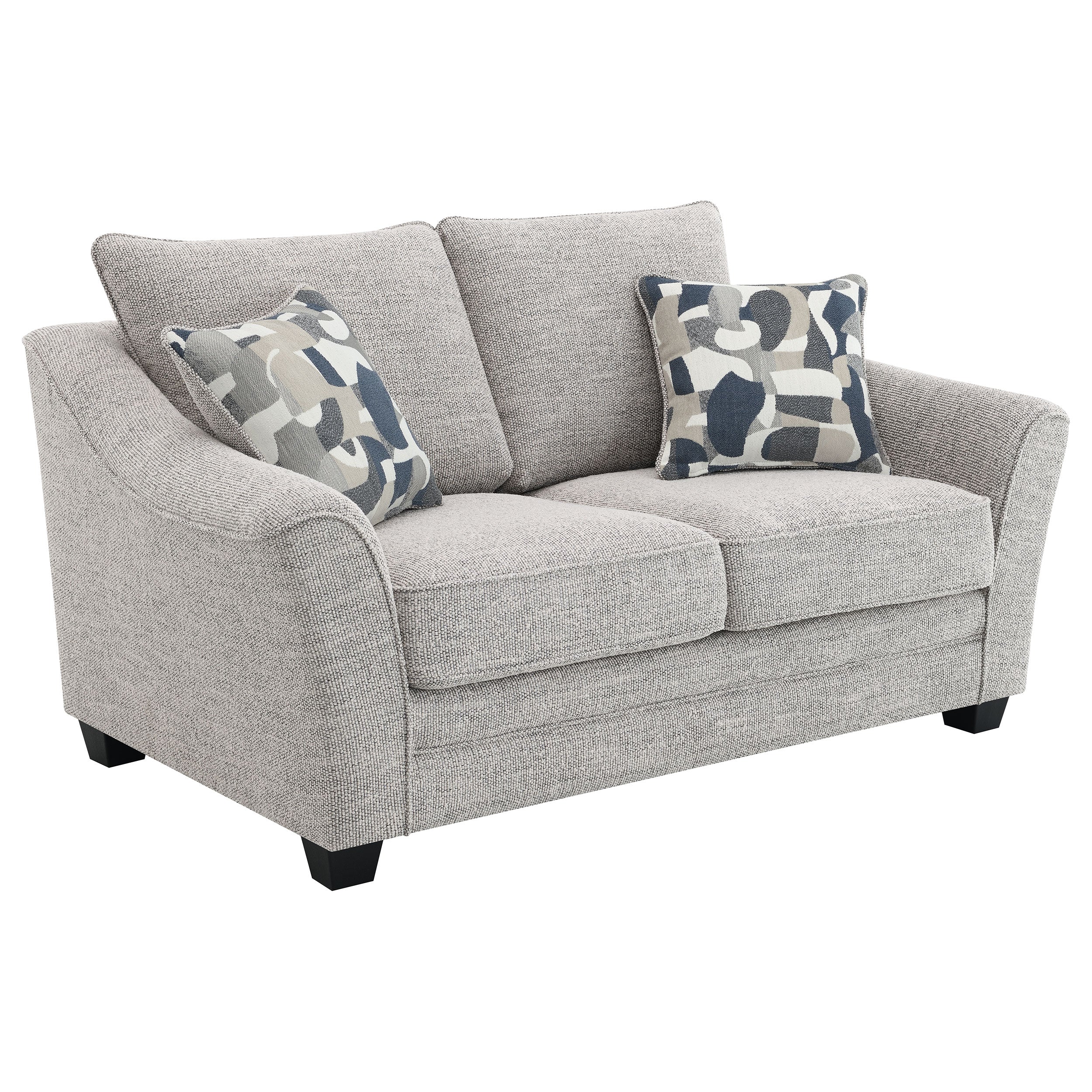 Tampa Furniture Outlet - Coaster - Tomkins Boucle Upholstered Loveseat Light Grey - 509672