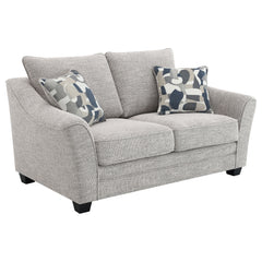 Tampa Furniture Outlet - Coaster - Tomkins Boucle Upholstered Loveseat Light Grey - 509672