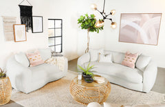 Tampa Furniture Outlet - Coaster - Isabella 2-piece Faux Sheepskin Upholstered Sofa Set Natural - 509871-S2