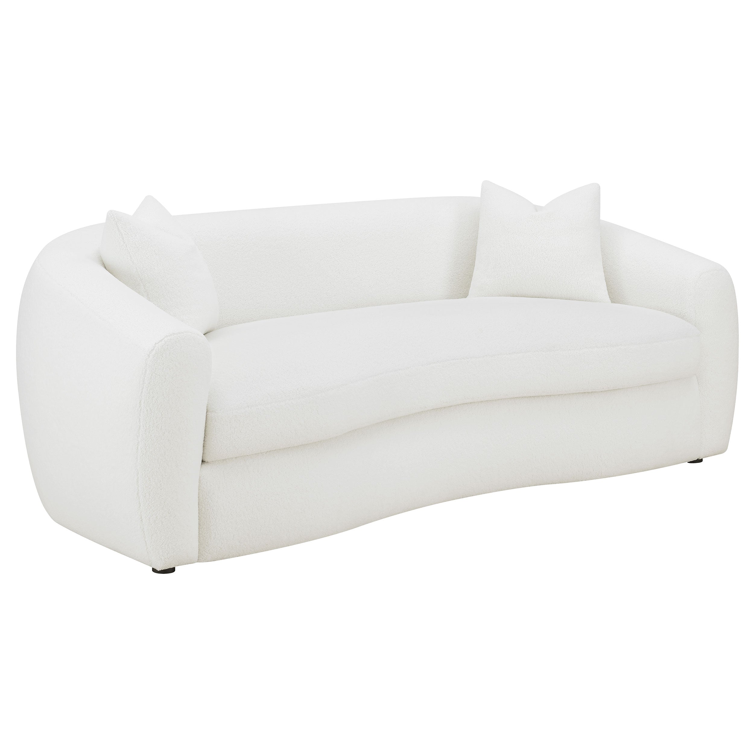 Tampa Furniture Outlet - Coaster - Isabella Faux Sheepskin Upholstered Sofa Natural - 509871