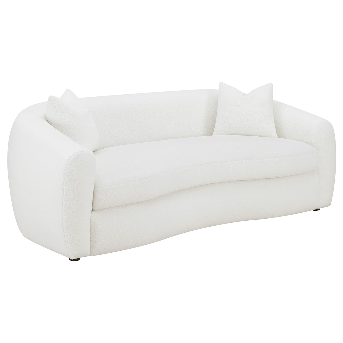 Tampa Furniture Outlet - Coaster - Isabella Faux Sheepskin Upholstered Sofa Natural - 509871