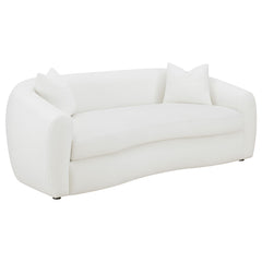 Tampa Furniture Outlet - Coaster - Isabella Faux Sheepskin Upholstered Sofa Natural - 509871