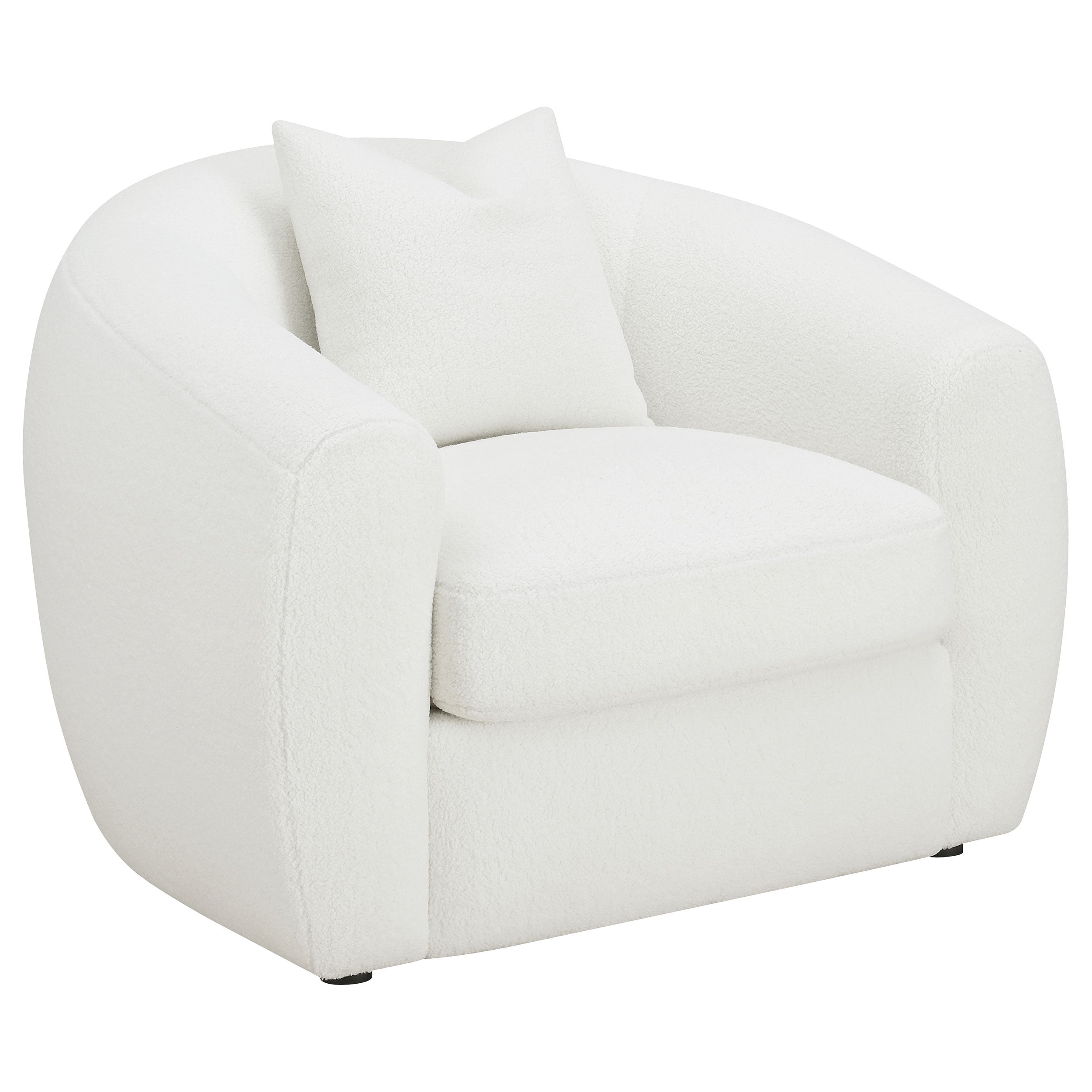 Tampa Furniture Outlet - Coaster - Isabella Faux Sheepskin Upholstered Accent Chair Natural - 509873