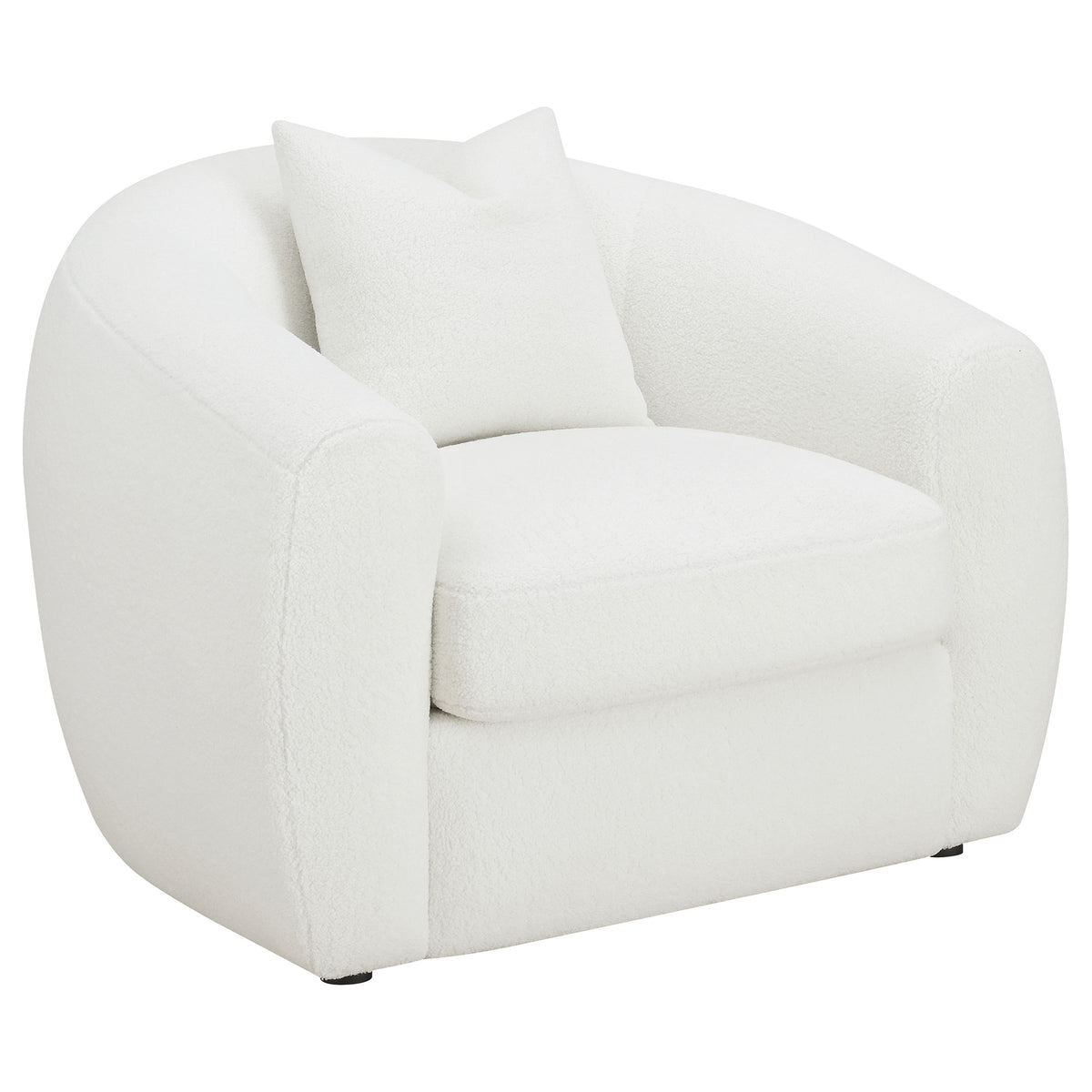 Tampa Furniture Outlet - Coaster - Isabella Faux Sheepskin Upholstered Accent Chair Natural - 509873