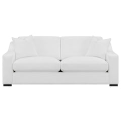 Ashlyn 2-piece Upholstered Sloped Arm Sofa Set White