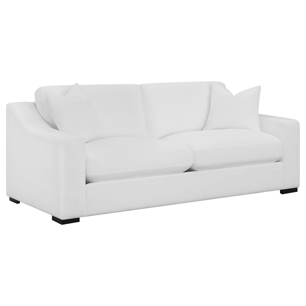 Tampa Furniture Outlet - Coaster - Ashlyn Upholstered Sloped Arm Sofa White - 509891