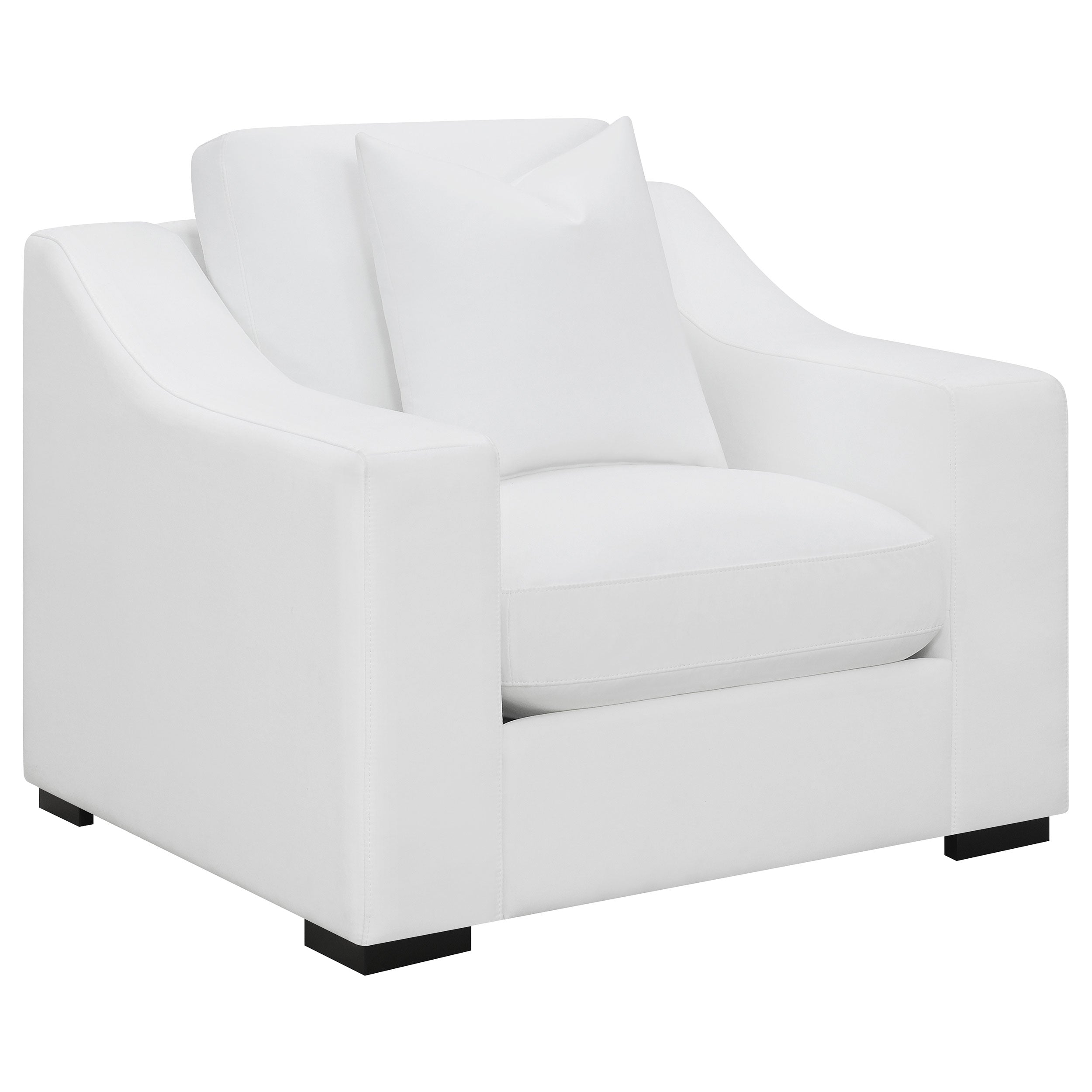 Tampa Furniture Outlet - Coaster - Ashlyn Upholstered Sloped Arm Accent Chair White - 509893