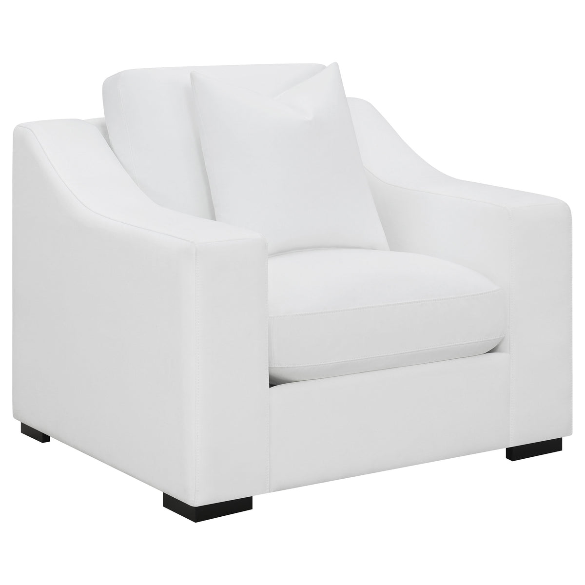 Tampa Furniture Outlet - Coaster - Ashlyn Upholstered Sloped Arm Accent Chair White - 509893
