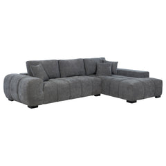 Tampa Furniture Outlet - Coaster - Octavia Upholstered Sectional Chaise Sofa Charcoal Grey - 509965