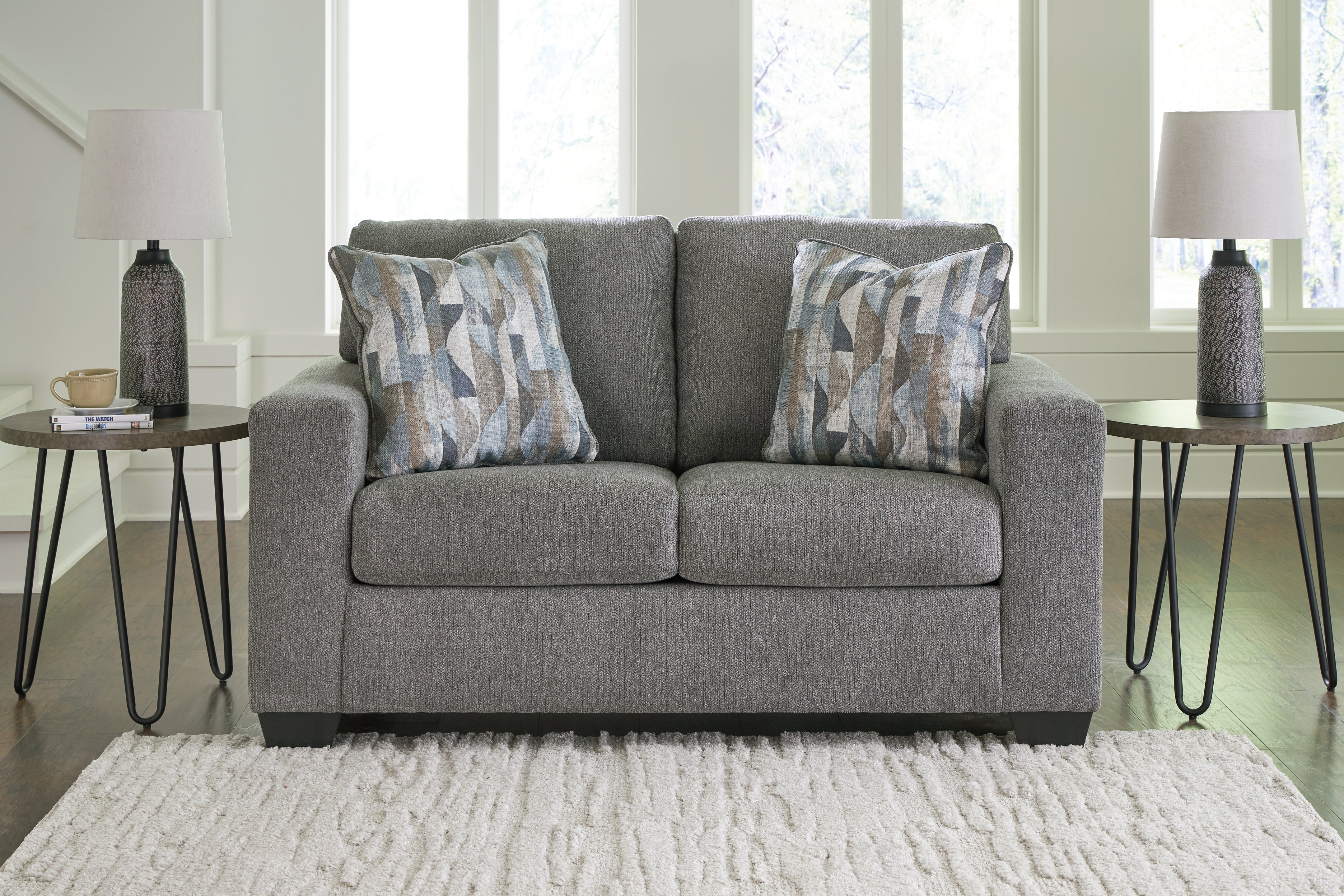 Tampa Furniture Outlet Lutz - Ashley Furniture - Deltona Living Room - Loveseat / Graphite - 5120535