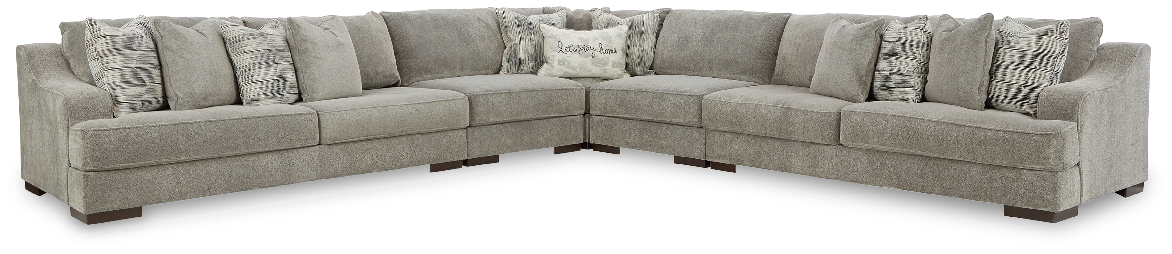 Tampa Furniture Outlet Lutz - Ashley Furniture - Bayless Sectional - LAF 5-Piece Sectional / Smoke - 52304S3