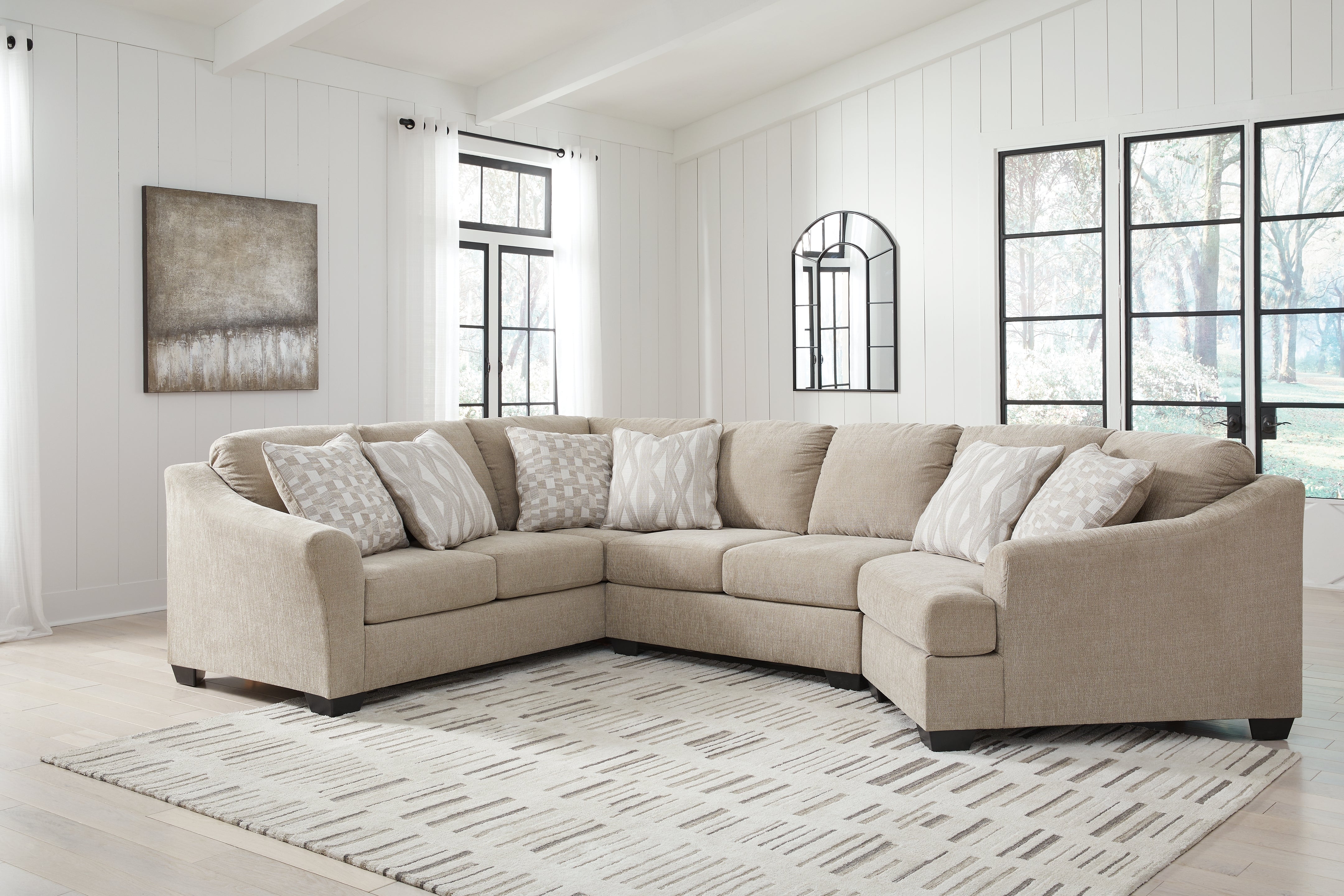 Tampa Furniture Outlet Lutz - Ashley Furniture - Brogan Bay Sectional - LAF 3-Piece Sectional with Cuddler / Cork - 52705S1