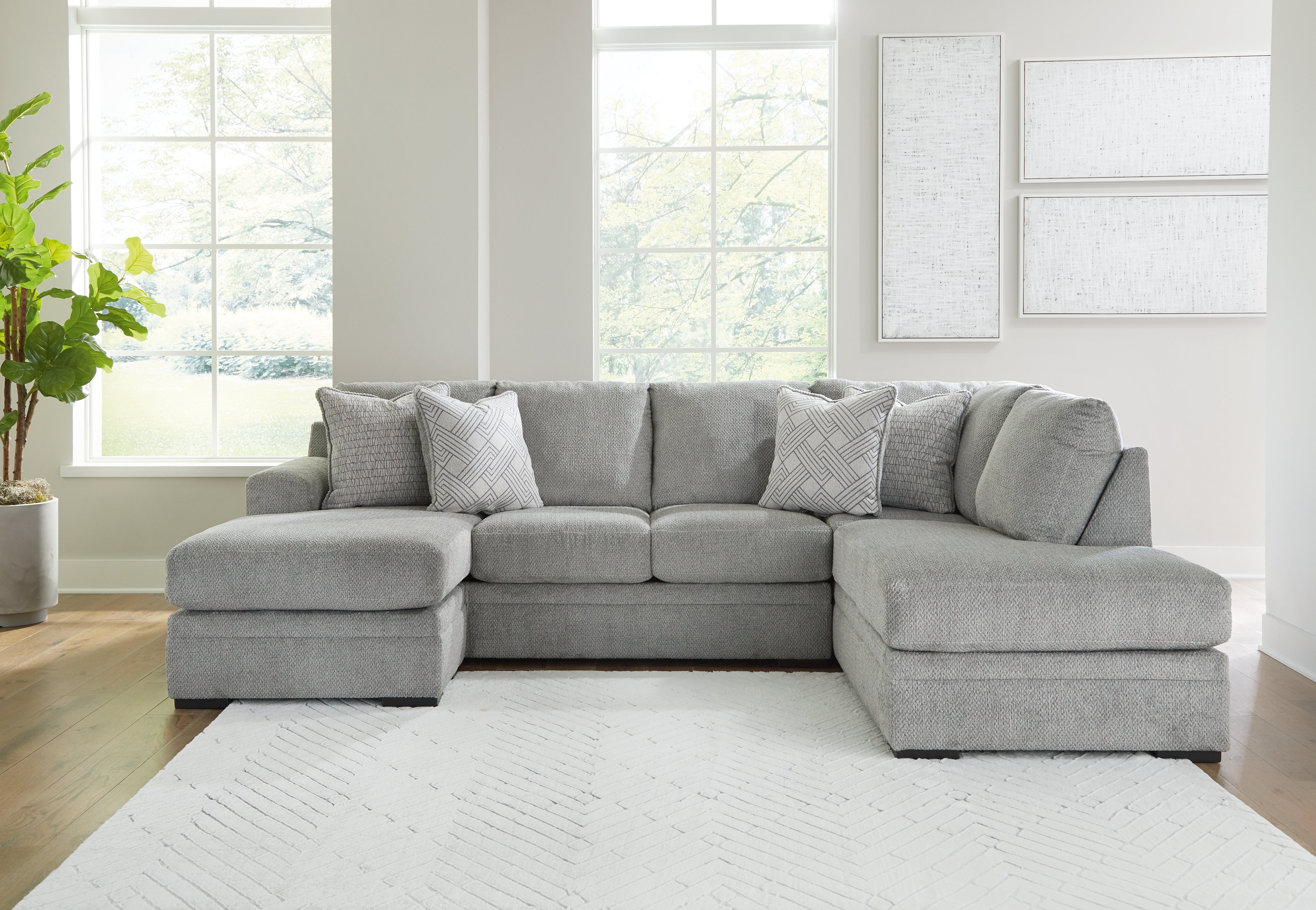 Tampa Furniture Outlet Lutz - Ashley Furniture - Casselbury Sectional - LAF 2-Piece Sectional with Chaise / Cement - 52906S1