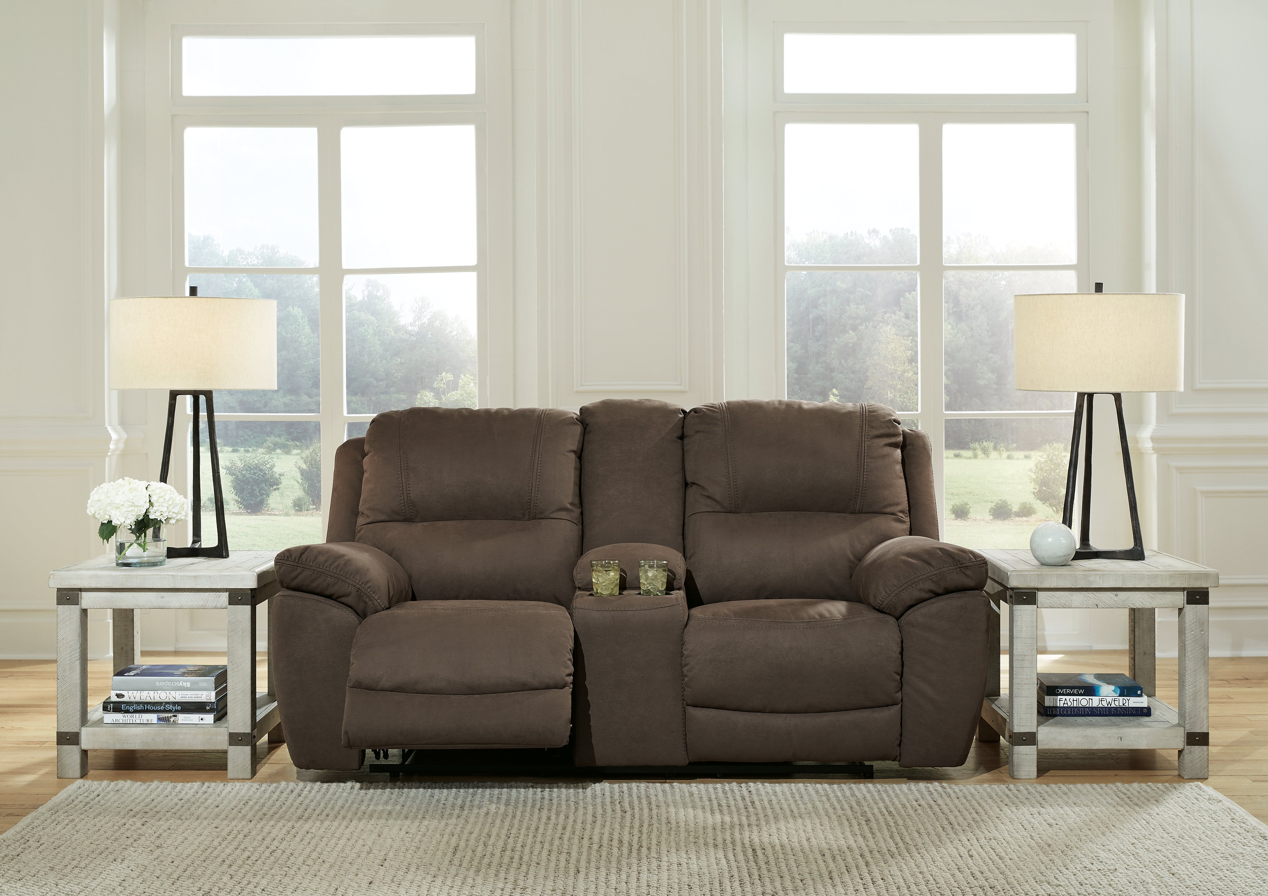 Tampa Furniture Outlet Lutz - Ashley Furniture - Next-Gen Gaucho Living Room - DBL Rec Loveseat w/Console / Espresso - 5420494