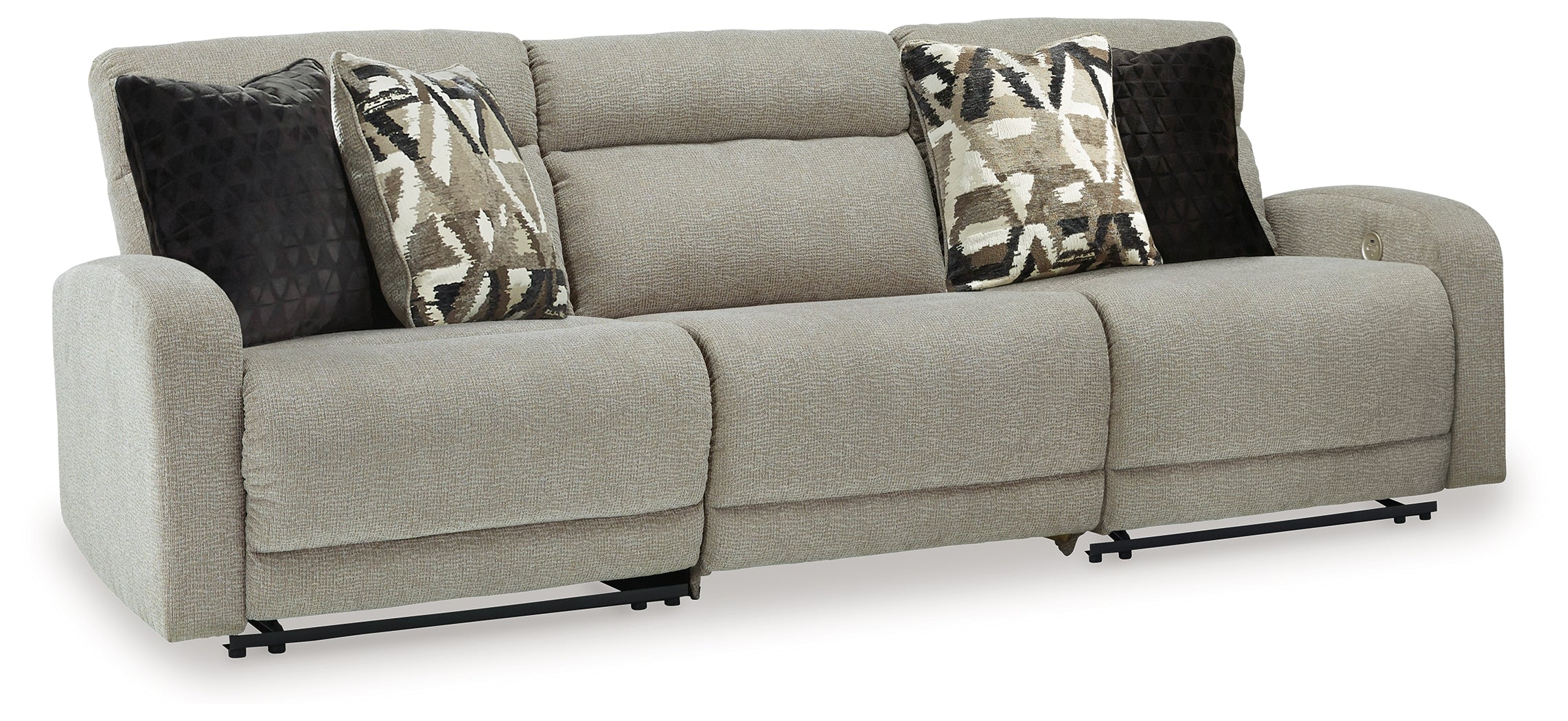 Tampa Furniture Outlet Lutz - Ashley Furniture - Colleyville Sectional - 3-Piece Power Reclining Sectional Sofa / Stone - 54405S8