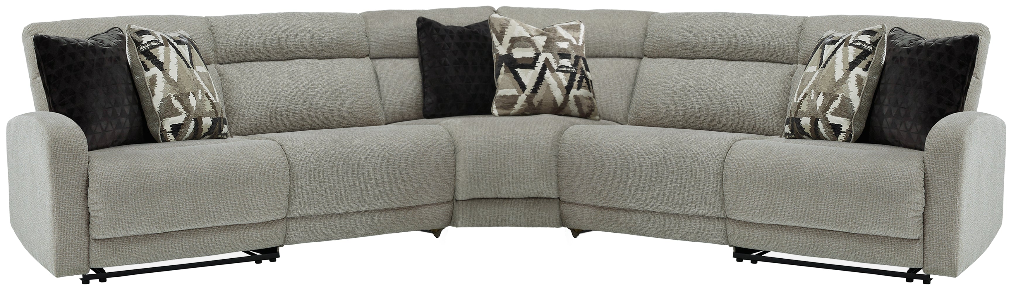 Tampa Furniture Outlet Lutz - Ashley Furniture - Colleyville Sectional - 5-Piece Power Reclining Sectional / Stone - 54405S6