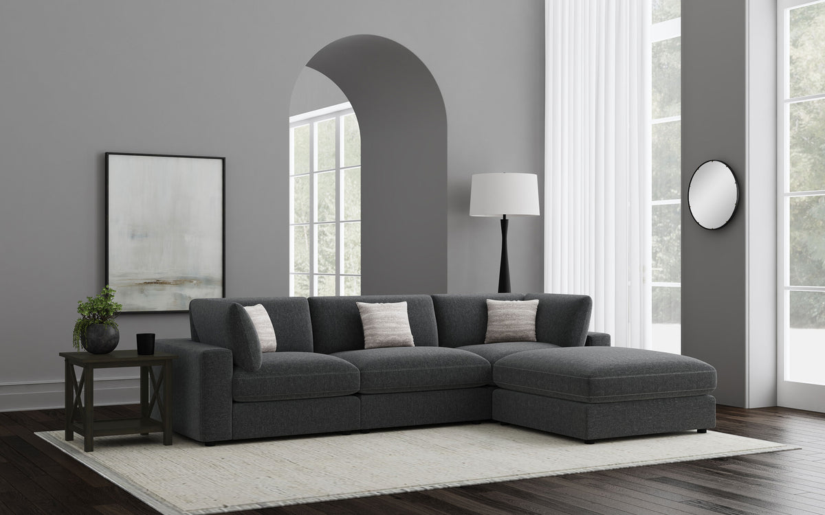 Tampa Furniture Outlet - Coaster - Serene 4-piece Upholstered Modular Sectional Sofa Charcoal - 551324-SETB