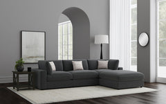 Tampa Furniture Outlet - Coaster - Serene 4-piece Upholstered Modular Sectional Sofa Charcoal - 551324-SETB