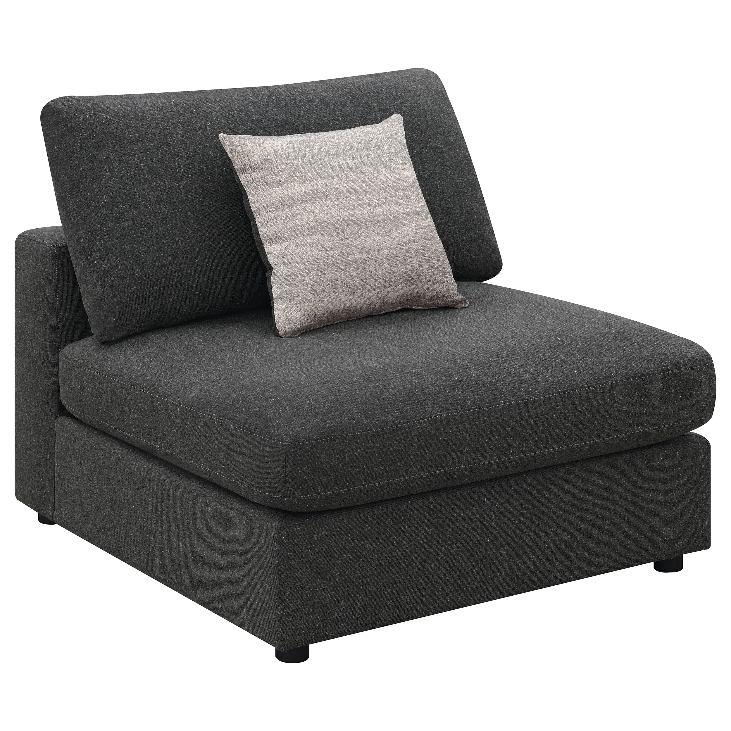 Tampa Furniture Outlet - Coaster - Serene Upholstered Armless Chair Charcoal - 551324