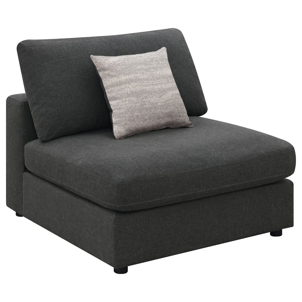 Tampa Furniture Outlet - Coaster - Serene Upholstered Armless Chair Charcoal - 551324