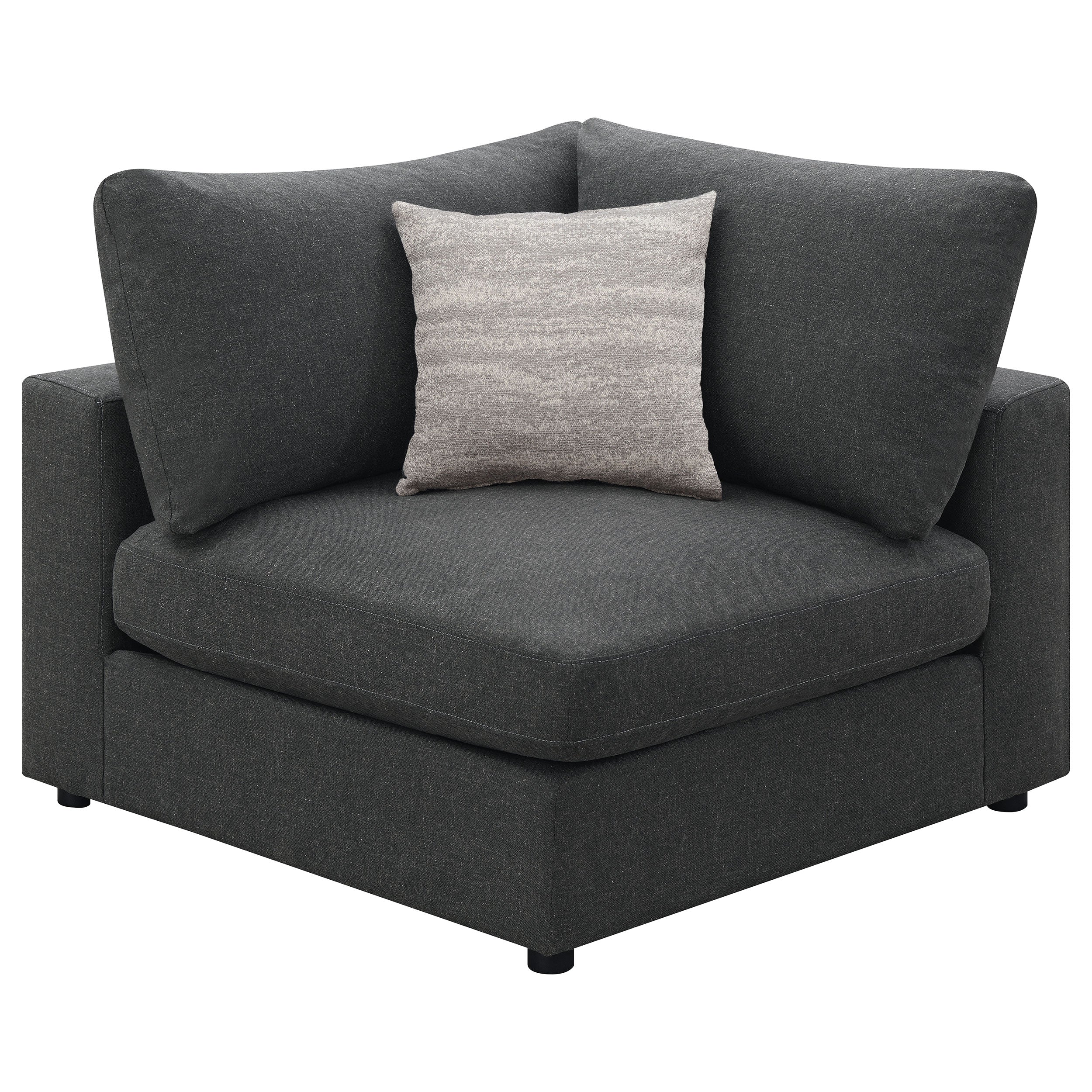 Tampa Furniture Outlet - Coaster - Serene Upholstered Corner Charcoal - 551325