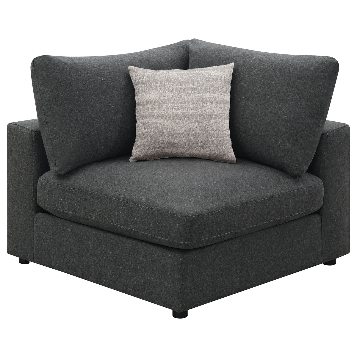 Tampa Furniture Outlet - Coaster - Serene Upholstered Corner Charcoal - 551325